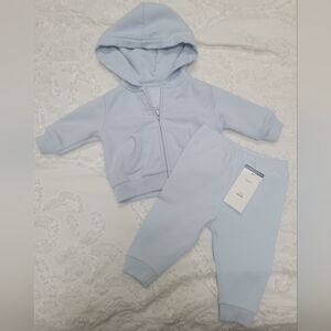 Ralph Lauren Light Blue Baby Hoodie and Pants Set 3-6 Months - Brand New $75